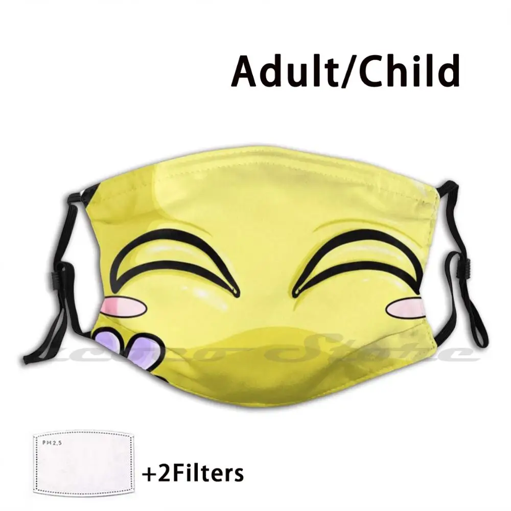 

Happy Slime , Pastel Mask Adult Child Washable Pm2.5 Filter Logo Creativity Happy Joy Smiling Cheerful Slime Chibi Small Slimes