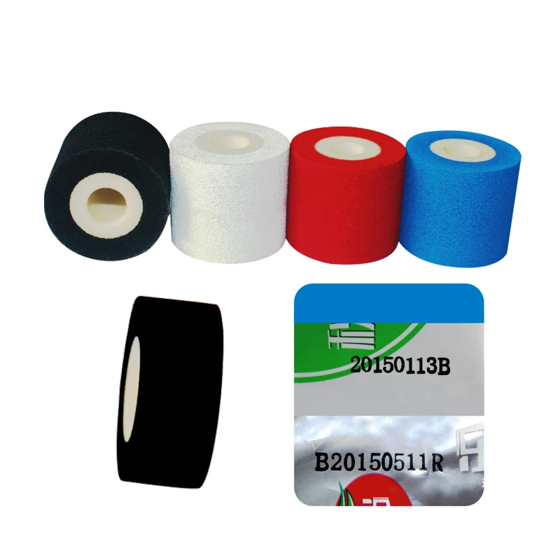 Imagem -05 - Rolo de Tinta de Estampagem Quente Roda para Fricção Data Codificação Máquina Preto e Branco 36*32 mm