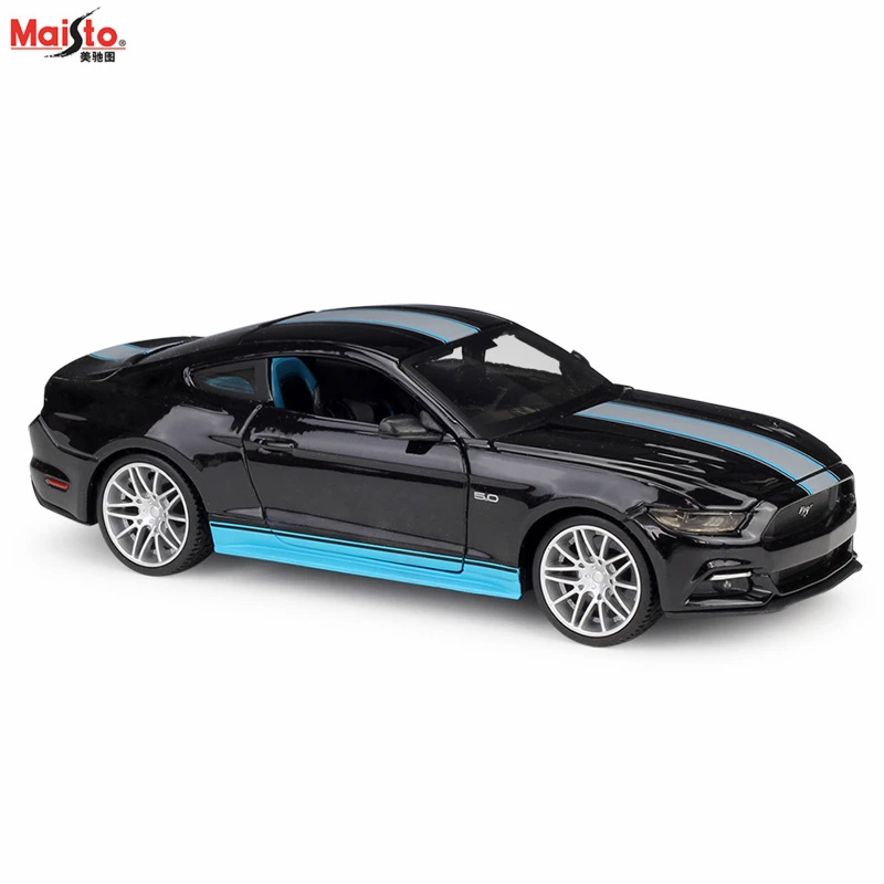 Maisto-Voiture l\'inventaire Ford Mustang modifiée, échelle 1:24, modèle en alliage assemblé, jouet de collection, décoration artisanale, 2015