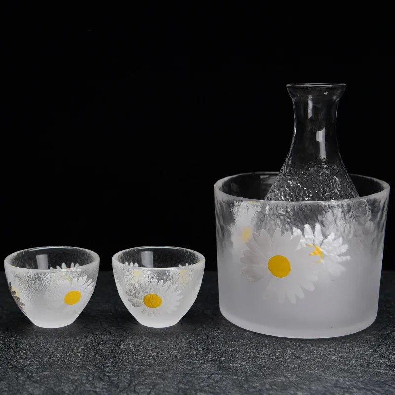 Japanese Hand-painted Cherry Blossom Glass Fruit Sake Pot, Tea Set, Creative Restaurant, Home Decor Accessories 3