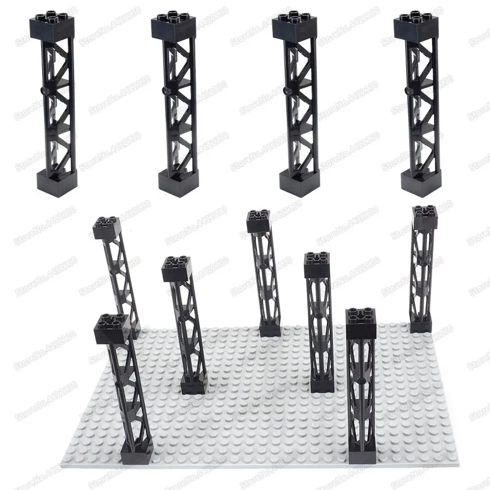 Säule Gebäude Block Lange Streifen Halterung Moc Stadt Militär Technologie Figuren Zubehör Montieren Modell Szenen Geschenke Kind Spielzeug