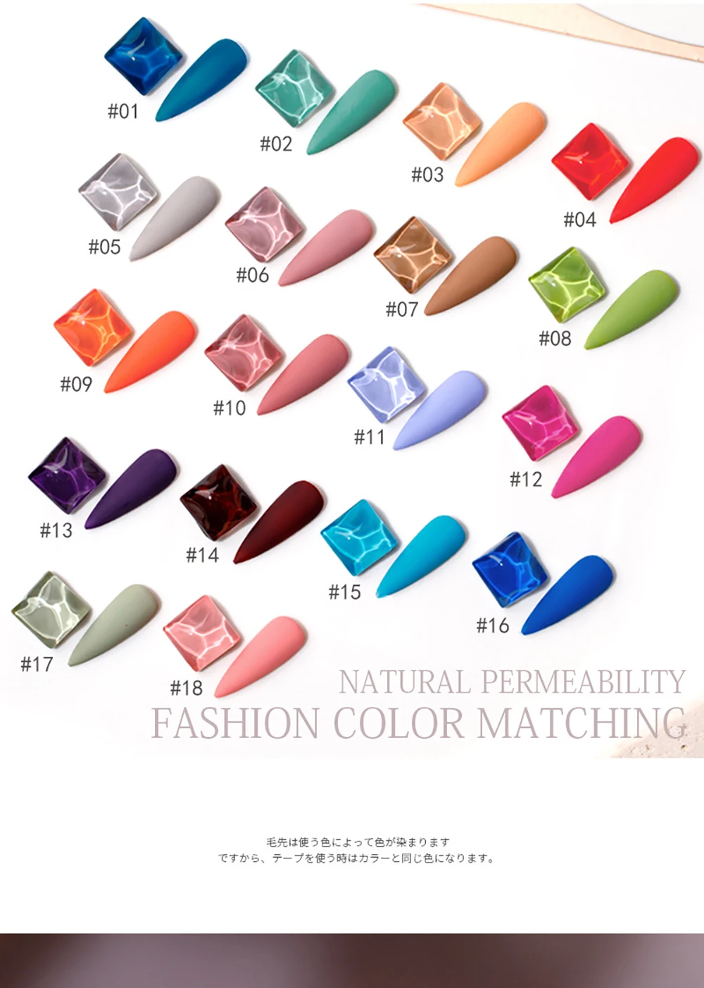 Vendeeni 18 Farben Sommer Gel-Nagellack Semi-Permanenter Bunter UV-Soak-Off Gel-Lack Reiner Farbgel-Lack für Nagelkunst – Detail 4