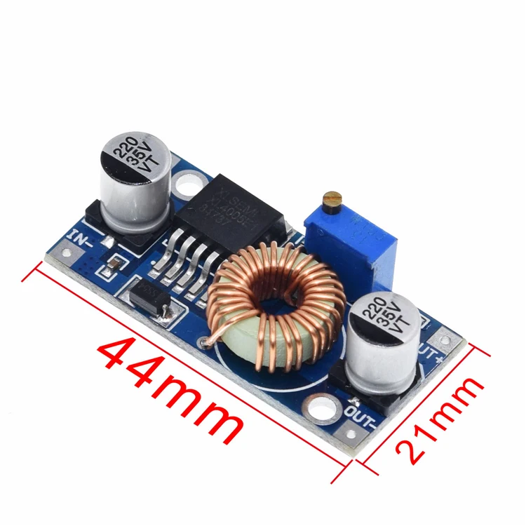 XL4005 DSN5000 Beyond LM2596 DC-DC módulo de alimentación reductor ajustable 5A, gran potencia de corriente 5A