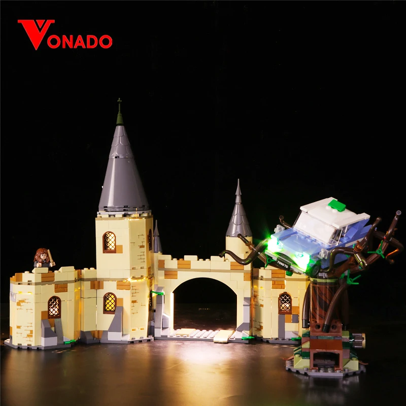 Vonado-torre del reloj de Hogwarts para niños, juguetes mágicos con luz LED, Compatible con Harri 75953, bloques de construcción para niños, regalos de navidad