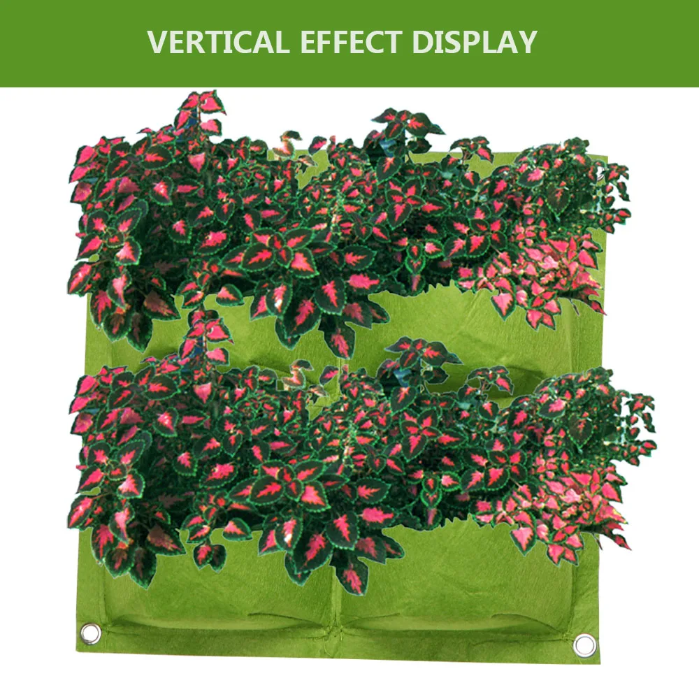 1PCSPockets pionowe zielone rosną torby do montażu na ścianie wiszący kwiat garnki nietkane materiały ogród sadzenia etui płaskie okrągłe dno