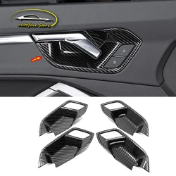 For Audi Q3 2019 2020 Car Accessories ABS Matte/Carbon Fibre Car Inner Door handlle Bowl Protector Frame Cover Trims Car Styling
