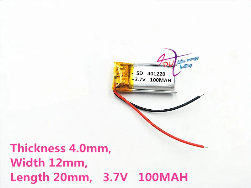 منتج من المصنع مباشرة بطارية ليثيوم بوليمر 3.7 فولت بطارية مدمجة قابلة لإعادة الشحن 401220   100 مللي أمبير 401221   سماعة بلوتوث