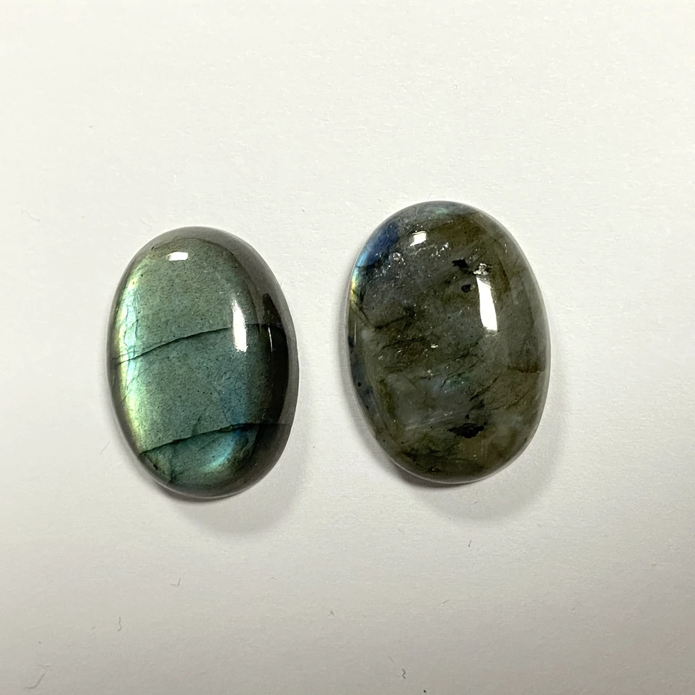 

50 Pieces 1 Bag Moisangna Oval Flatback Cabochon Original Loose Natural Labradorite Gmestone For Ring