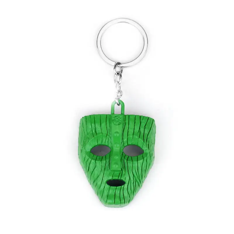 Trinket Comdy The Mask Keychain For Men Jim Carrey Mask Key Chains Key Ring Hollow Mini Key Holder Porte Cle