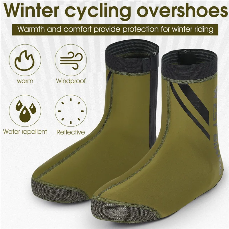 WEST BIKING Cycling Overshoes Cover Winter warm Windproof Cycling Protect Boot Case Bike Shoes Cover Half Overshoes Men Women