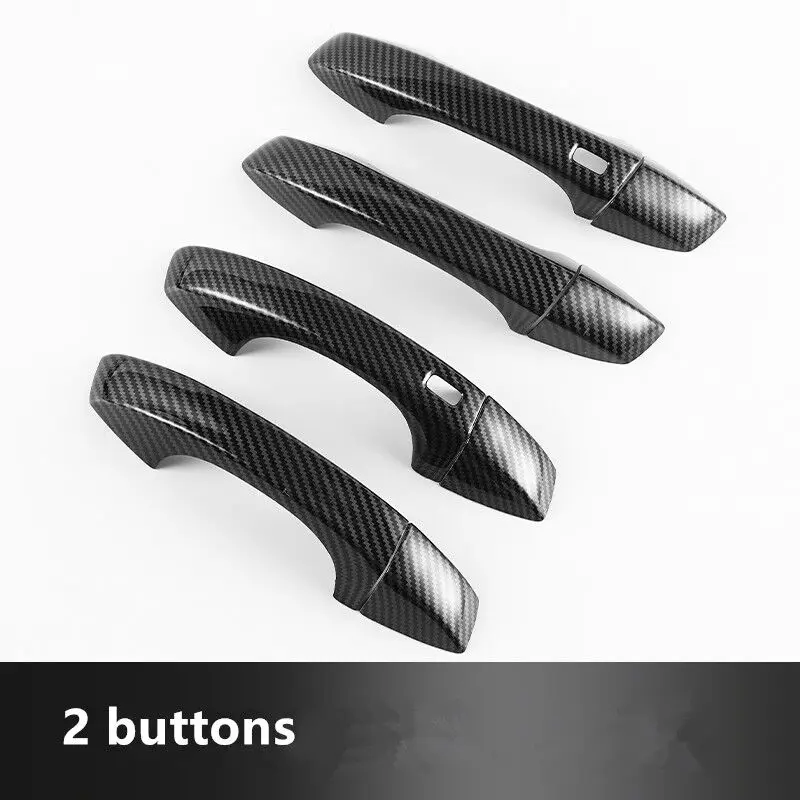 For Volkswagen VW Touareg CR MK3 2019 2020 2021 2022 Carbon Fiber Chrome Car Door Handle Cover Trim Sticker Styling Accessories