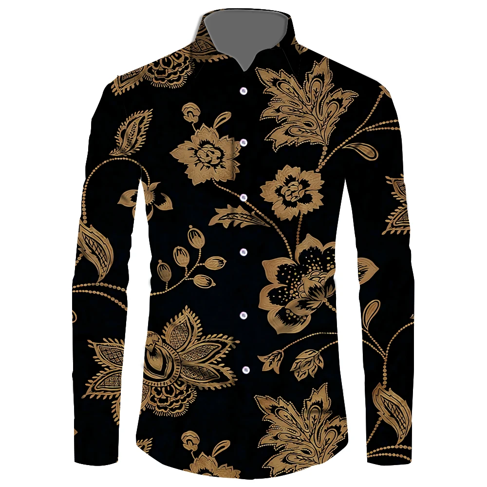 Customized On Demand New Fashion Trend Shirt For Male Spring Autumn Print Long Sleeve Tops Men Shirts 6XL