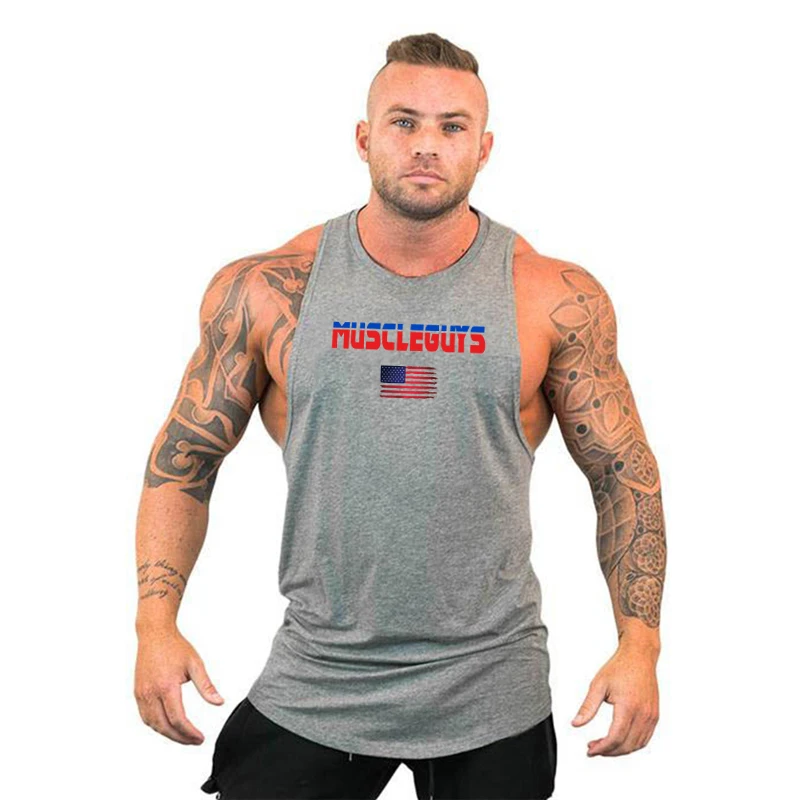 Palestra di Allenamento Dal Carro Armato Dei Vestiti Top Uomini Bodybuilding Muscolare Canotte Maglia di Modo di Fitness Formazione Corsa E Jogging Camicia Senza Maniche della Maglia