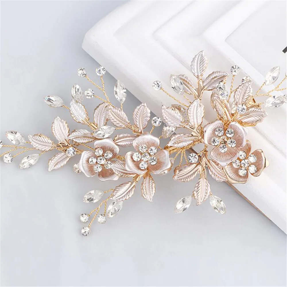 2020 New Fashion Women Pearl Hair Combs Wedding Hair Accessories Hair Pin Rhinestone Tiara Bridal Clips Bride Hair Jewelry