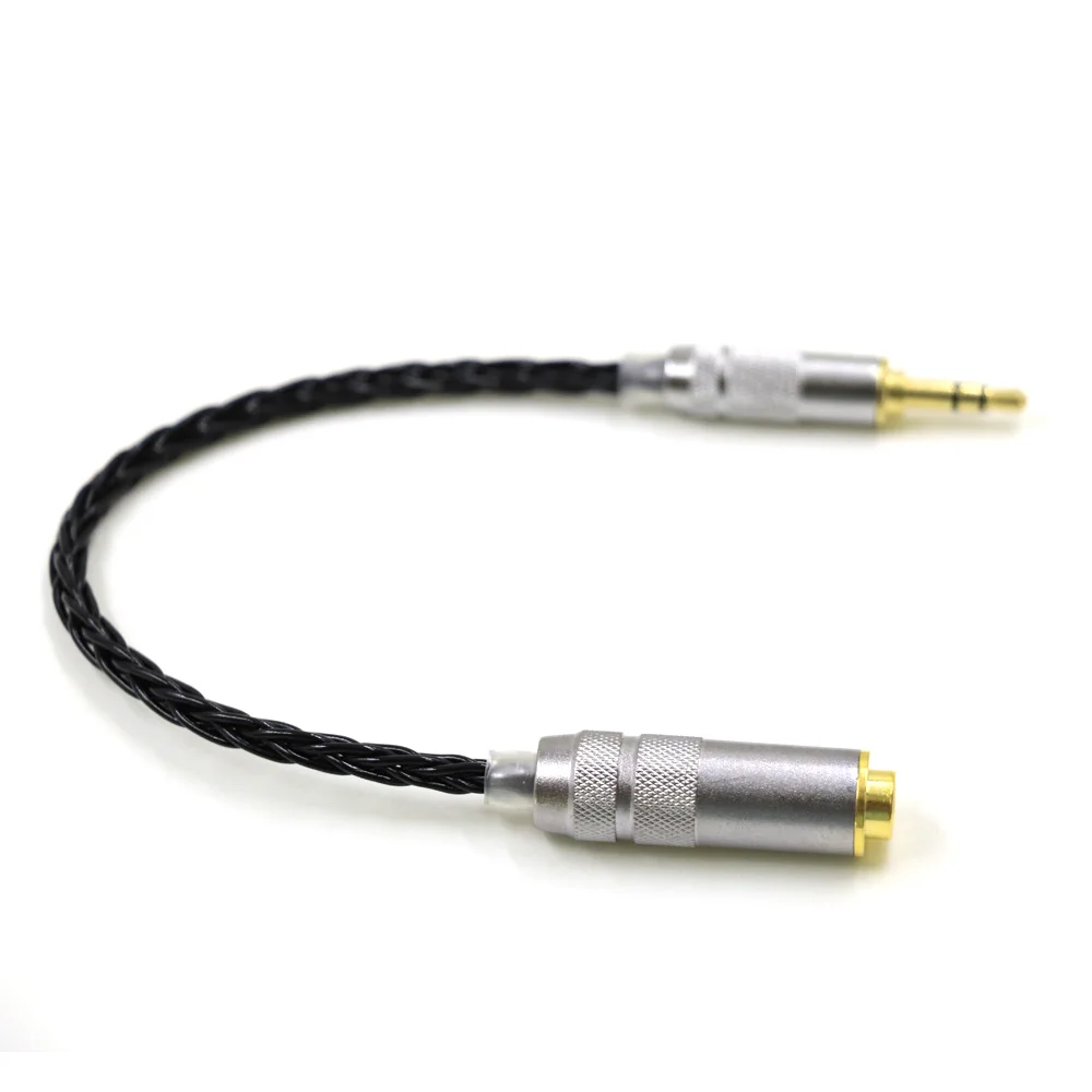 Haldane HIFI 7N Chapado en plata 3,5mm 3 polos estéreo macho a 4,4mm Cable adaptador de Audio hembra equilibrado Cable conector 3,5 a 4,4