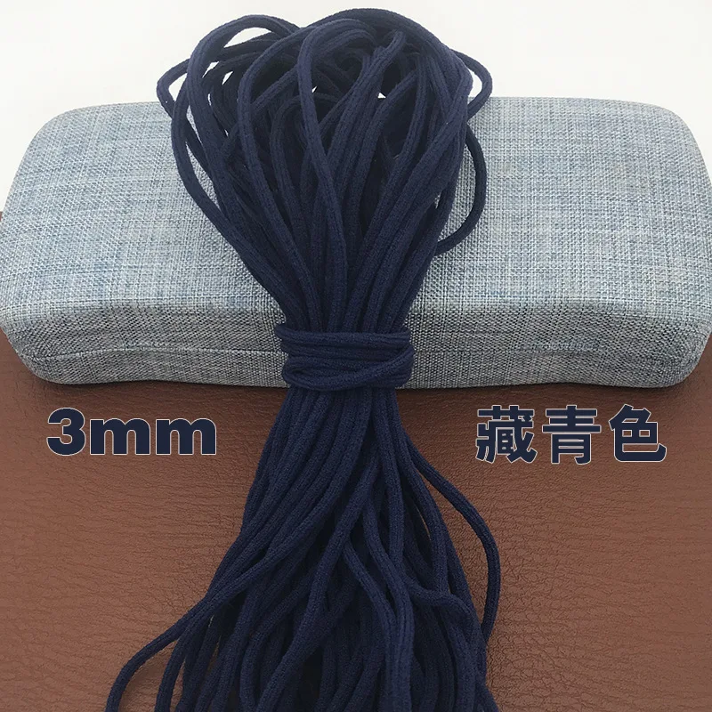 10Yard 3MM Round Mouth Mask Elastic Band Mask Rope Rubber Band Tape Mask Ear Hanging Rope Belt String Oil Core DIY Sewing Crafts