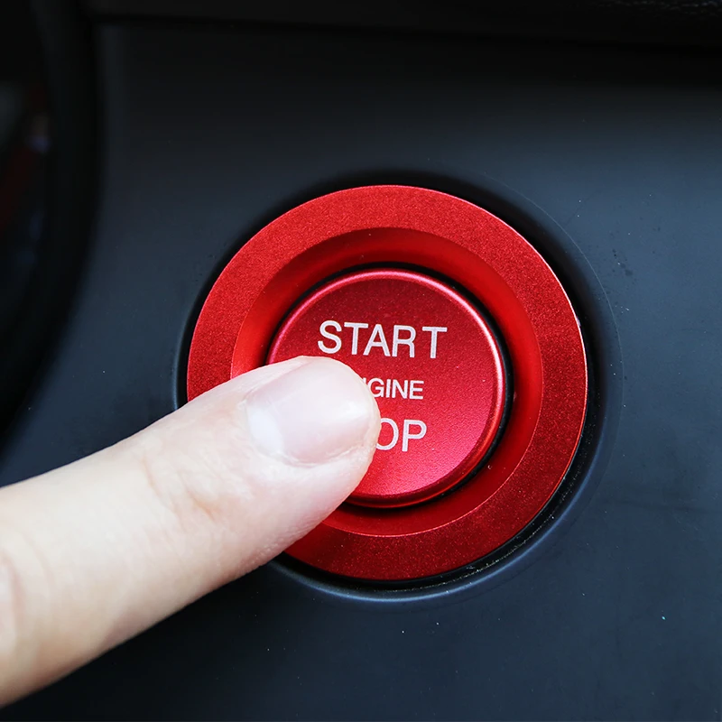 Dla Jaguar XJL E-PACE 2018 2019 F-TYPE samochodów aluminium Start Stop silnika Push osłona przycisku pierścień wykończenia 3D naklejki akcesoria do kalkomanii