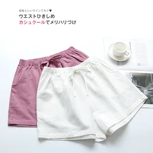 Casual female linen shorts, large size gymnastics shorts, loose short pants, high waist, dance pants, micro summer pants for girls 10 Main Sales Women's Bermuda - №9