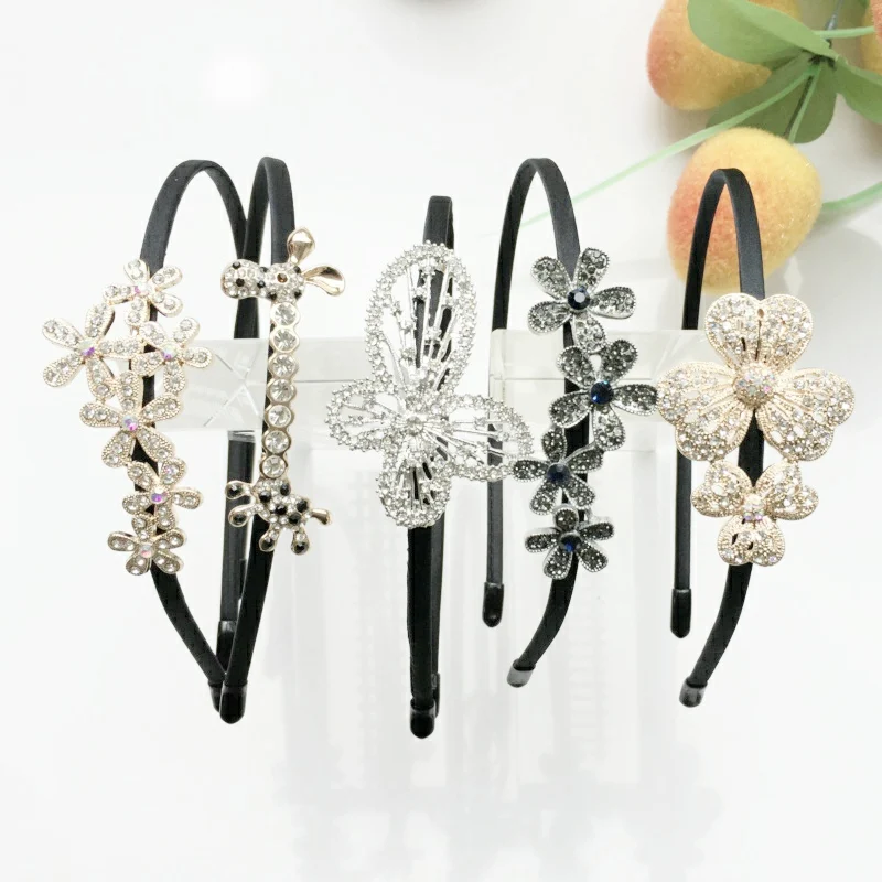 Korean Shining Rhinestone Headband Alloy Flower Fawn Frame Retro Cute Women Girls Fantastic Fascinator Festival Hair Accessories