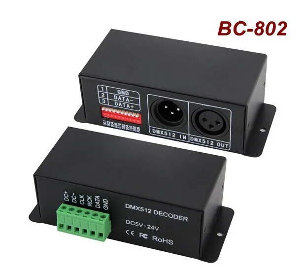 

DMX512 RGBW Full color Decoder DMX to SPI led module controller DC5V~24V for SK6812RGBW/UCS2904RGBW/TM1814/SM16704