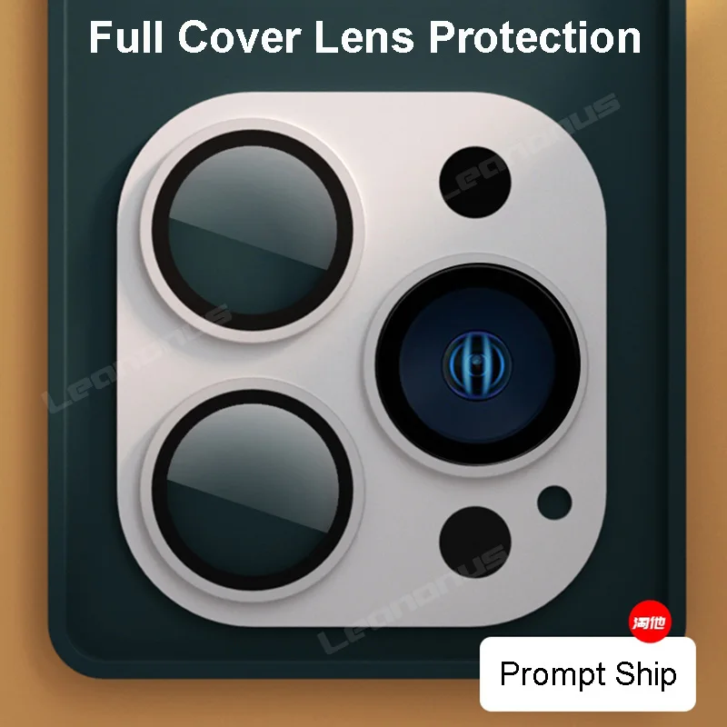 Metal Camera Lens Capa Filme, Protetor de Vidro Temperado Falso, iPhone 12, 11 a 13 Pro Mini, XR