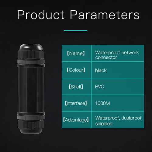 Imagen 2 del producto Conector impermeable RJ45, conector de Cable de red Ethernet IP67, adaptador de doble cabezal, extensión de acoplador para Cat5 6 7 8P8C