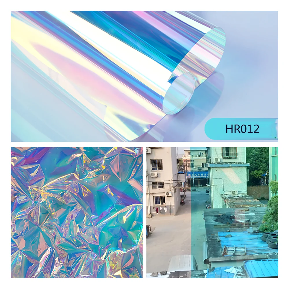 SUNICE Chill/Warm Color Window Films Chameleon Color Glass Self Adhesive Rainbow Effect Iridescent Clear Film Holographic Vinyl