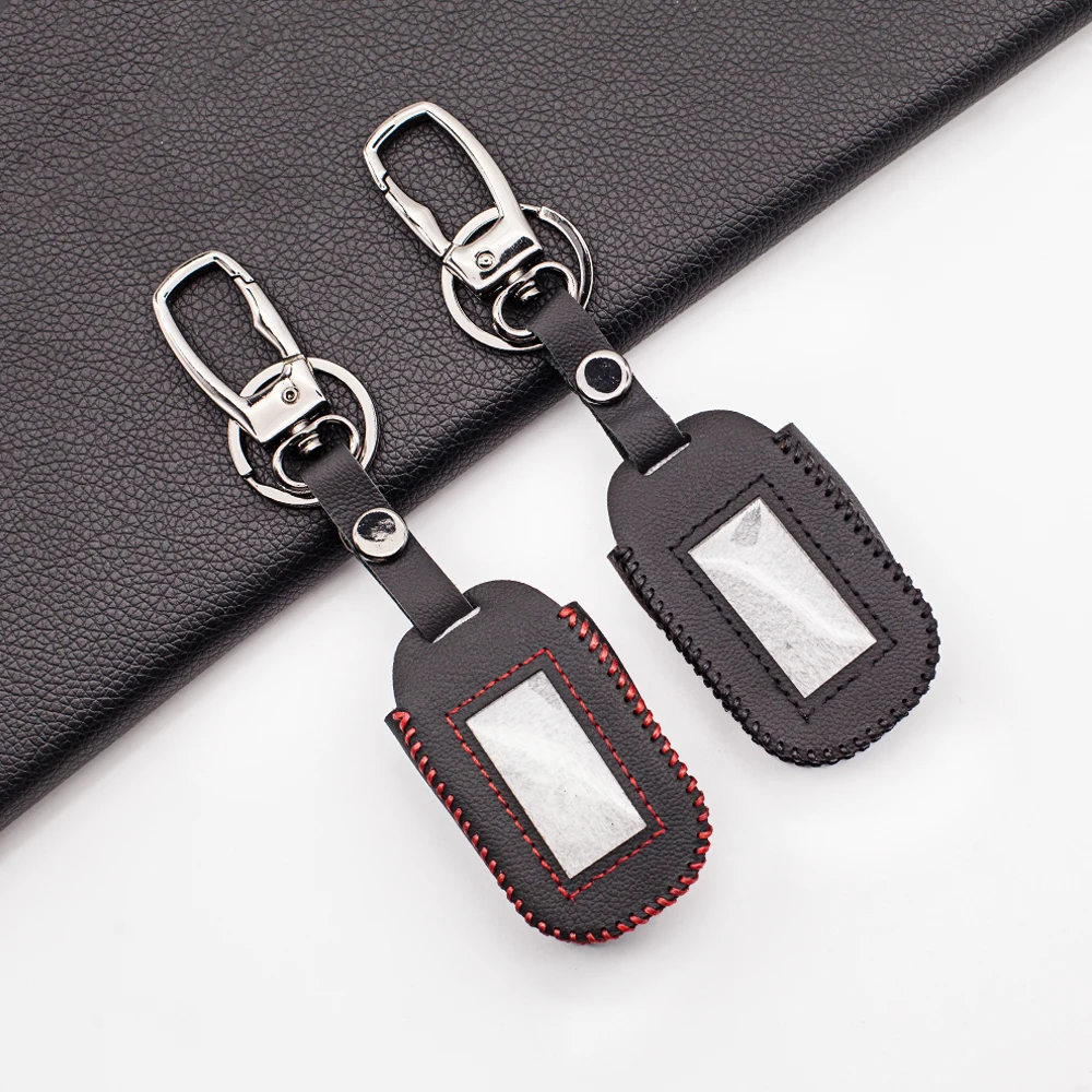 Wear Resistant 100% Leather Fob Key Case for Starline B92/B64/B62/B94 Russian Safety In Two-way Car Alarm System