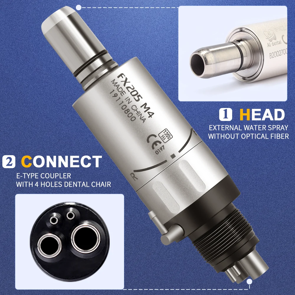 AI-FX205-M4 Air Motor For FX Series Handpiece External Water Spray 4 Holes Dentistry Accessories Connect With Dental Chair