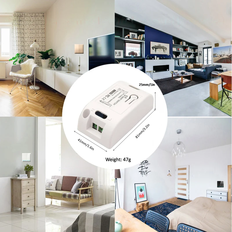 WenQia Touch Light Switch Wireless Remote Control 433MHz AC 110V 220V 10A Receiver 86 Wall Panel For Smart Home Ceiling Lamp LED