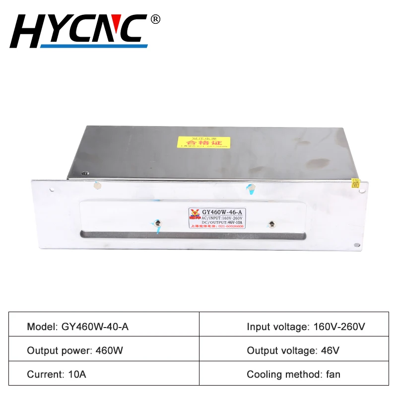 GY460W-46-A Switching Power Supply 460W 46V 10A Single Output 160V-260V CNC Engraving Machine Drive Control Power Supply
