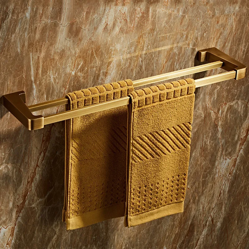 

Bathroom Towel Bars Antique Solid Brass Wall Mounted Nail Punched Bath Towel Bar Bath Hardware Bathroom Accessories 60cm