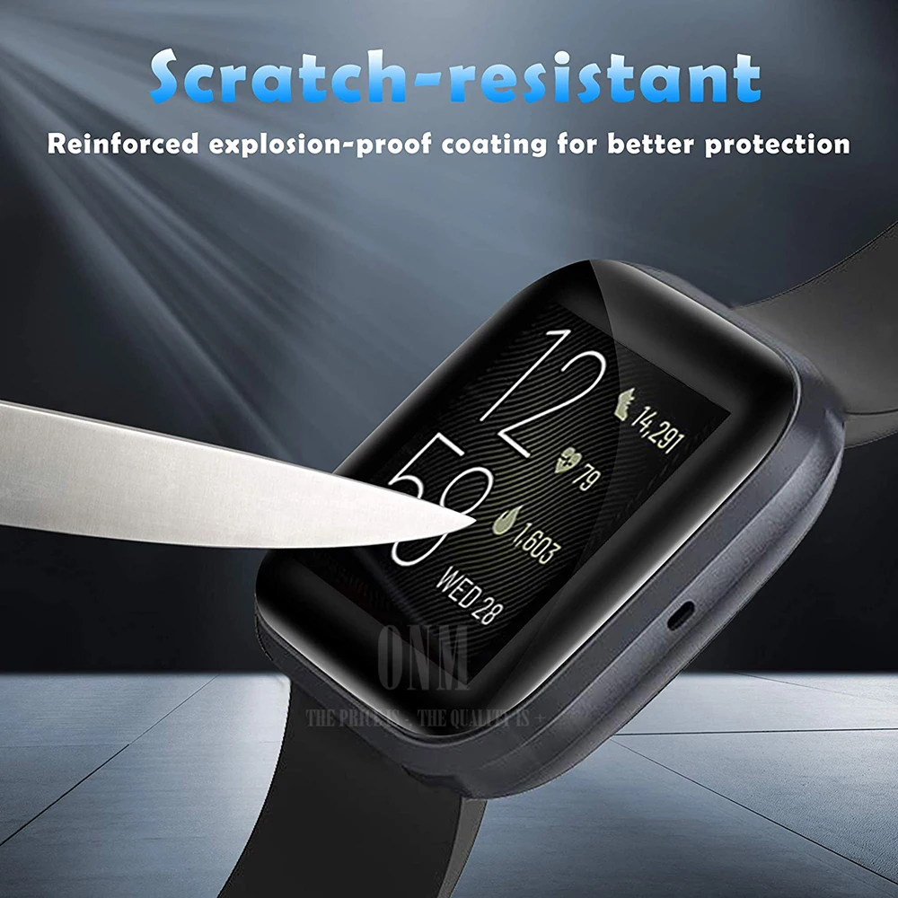 Película protectora de pantalla para reloj Fitbit Versa 2 3 Versa2 Versa3, cubierta completa de borde curvo 5D, suave y transparente (no de vidrio)