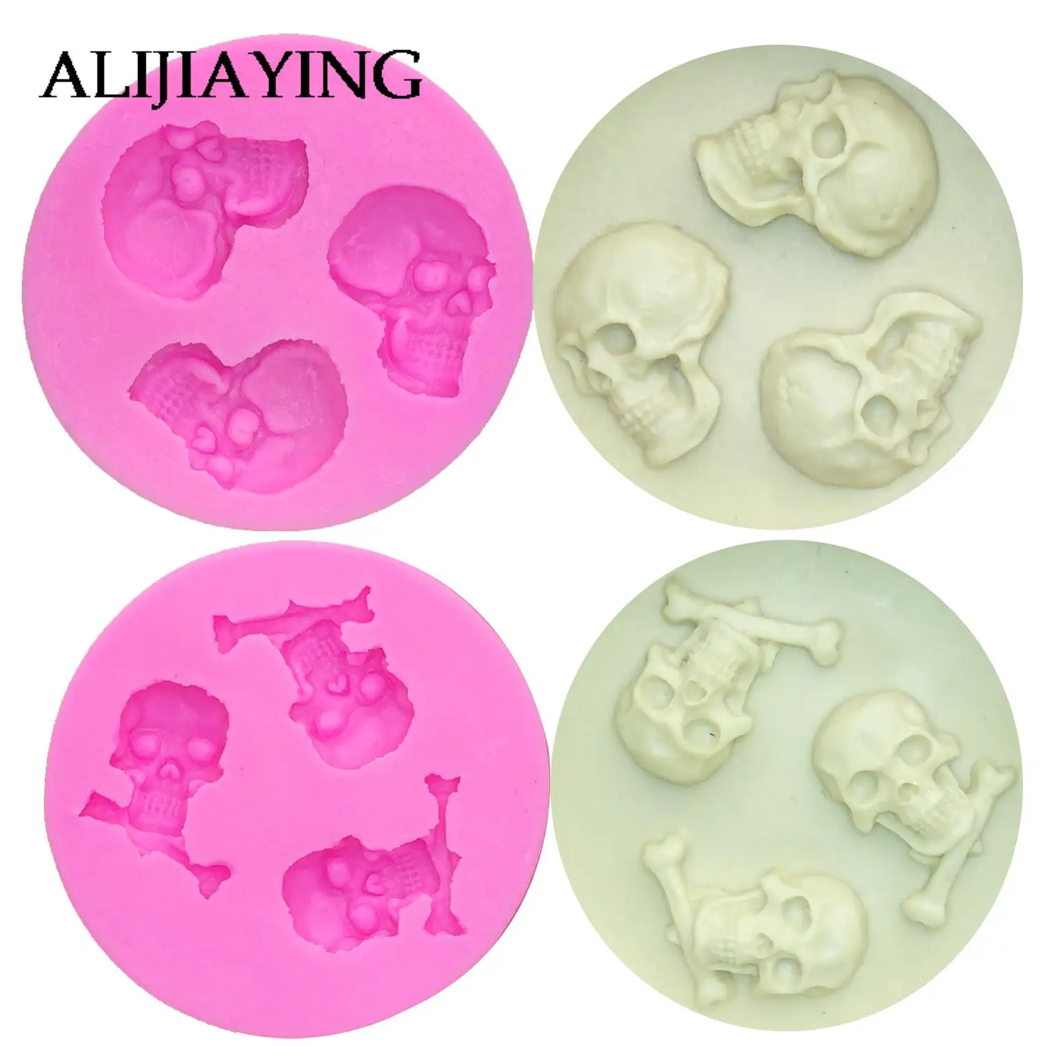 M0492 3D Skull Head Silicone Mold Home Party Fondant Cake Chocolate Silicone Mold Cake Tools