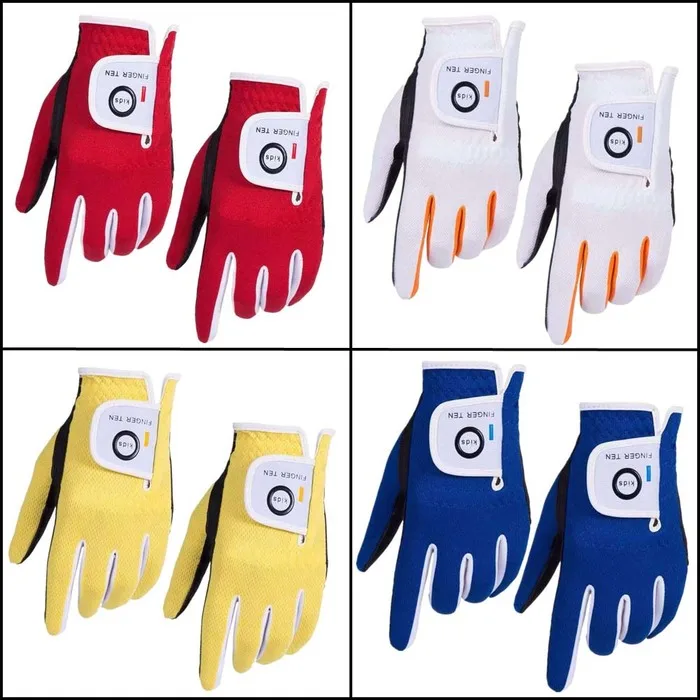 2 Pcs or Pair Breathable Great Grip Golf Gloves for Kids Junior Youth Toddler Boys Girls Dura Feel Left Hand Right Hand