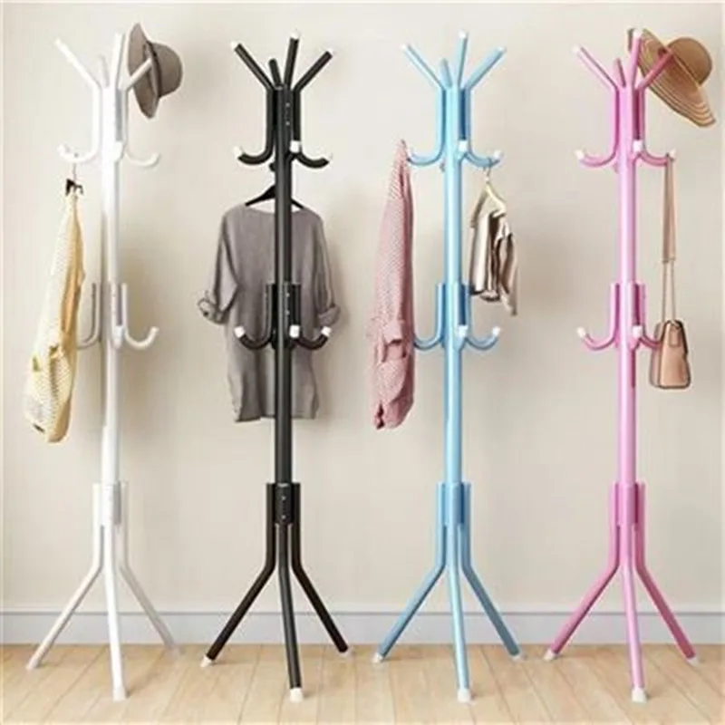 

175 x 45cm Metal Coat Rack Assembled Living Room Floor Hat Clothing Display Stand Home Furniture Multi Hooks Hanging Clothes