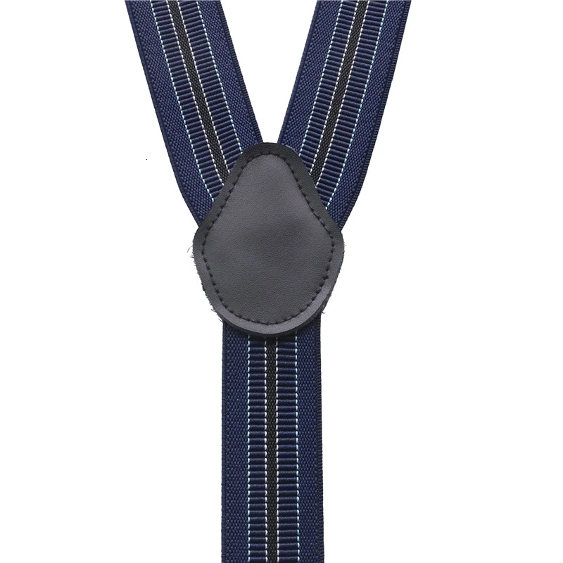 4 Clip Men\'s Suspenders Men Braces Supports Tirantes Real Leather For Women Elastic Adjustable Pants Straps Clothing 3.5cm Width