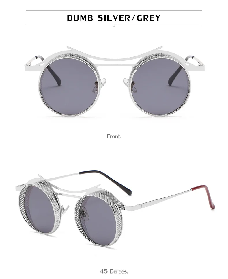 Steampunk Sonnenbrille Männer Mode Runde Punk Gläser Frauen Vintage Luxus Retro Vasos Decorativos Gafas De Sol Zonnebril Heren – Detail 17