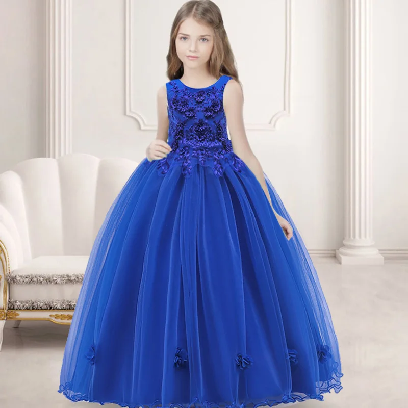 Formal Long Bridesmaid Dress Kids Clothes For Girls Children Elegant Party Wedding Dress Girl Evening 10 12 13 14 Years Vestidos