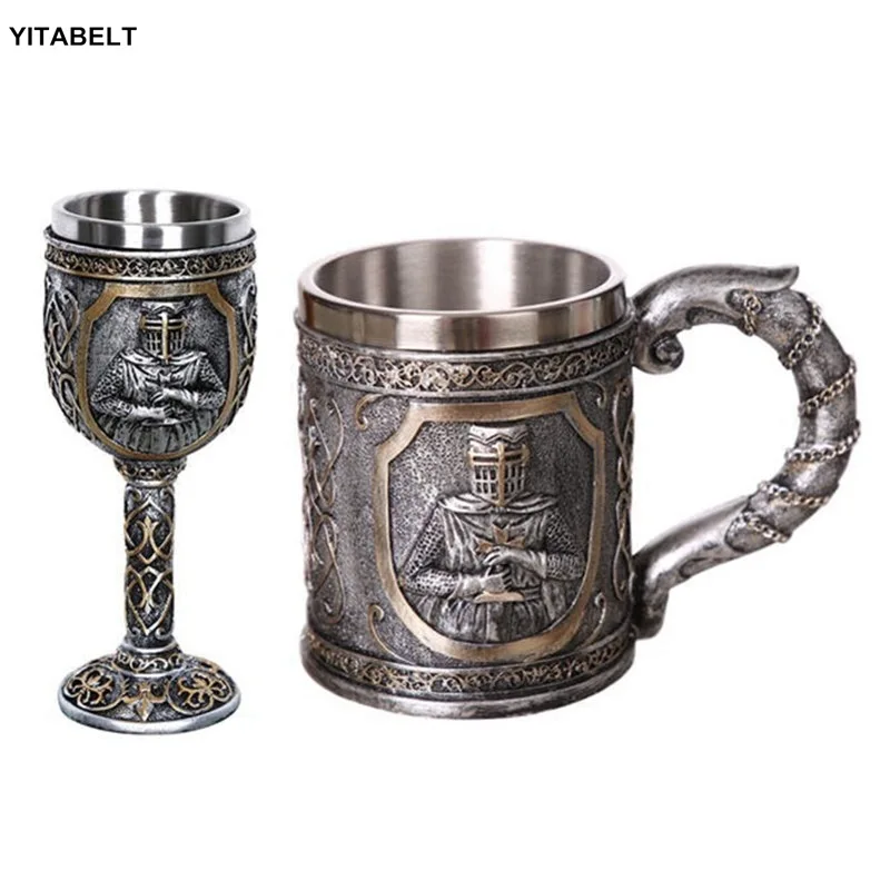 

stainless beer mug coffee cup middle ages armor golbet halloween gift party supply coffee cup