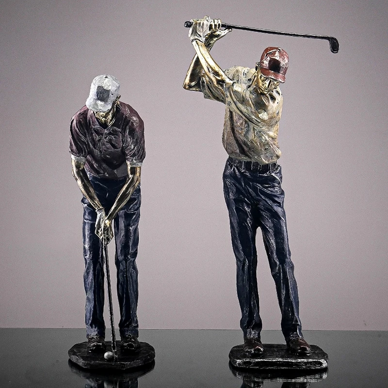 

Classic Golf Player Sculpture Resin Golfer Statue Elite Tour Souvenir Sports Event Ornament Office Decor Workroom Handcraft Gift