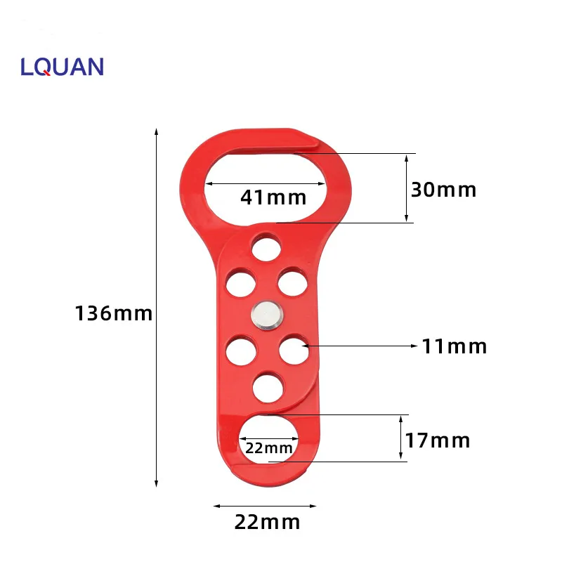 Double Jaw Head Steel Lockout Hasp With 6-Holes For Overhaul Of Industrial Equipment