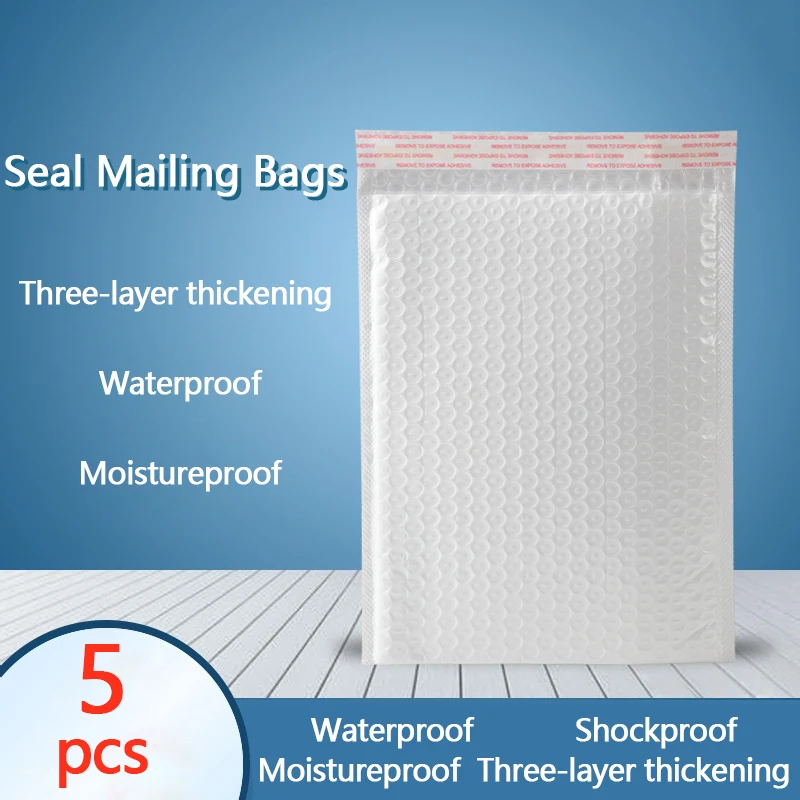 5pcs Bubble Mailers Poly Bubble Mailer Self Seal Padded Envelopes Gift Bags Bubble Envelope Bag Packaging Envelope Bags for Book