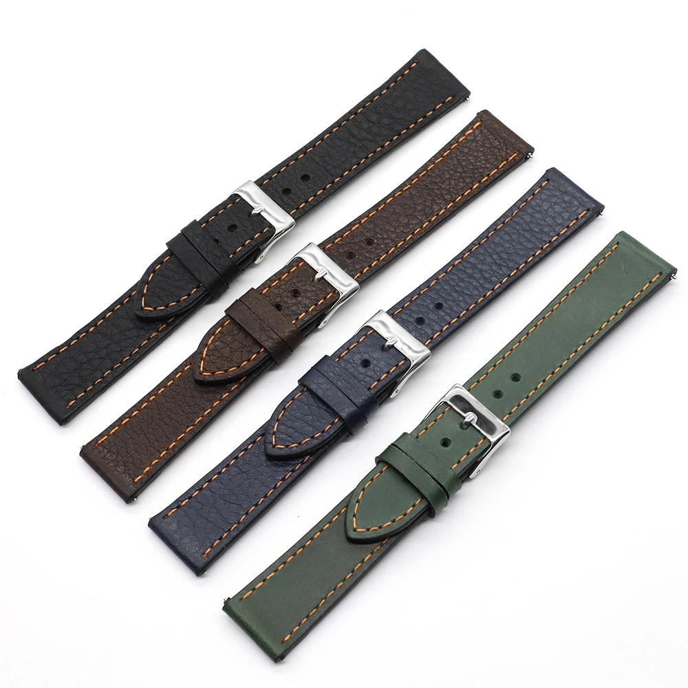 Handmade Stitching Watchband 18mm 20mm 22mm Suede Watch Strap Quick Release Wristband for Men Women Bracelet