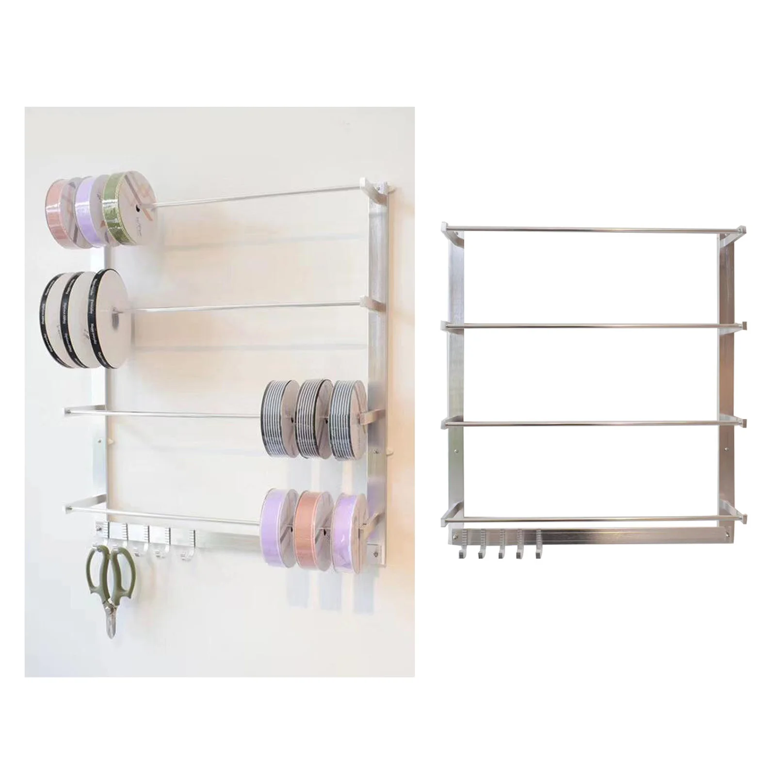 Wall Mount Ribbon Organizer Storage Display Wire Spool Rack Key Holder Sundries Embroidery Sewing Thread Holder Tabletop Spool