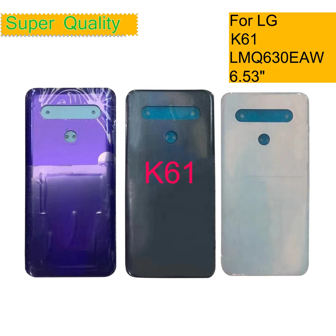 10Pcs/Lot For LG K61 LMQ630EAW LM-Q630 Housing Battery Cover Back Cover Case Rear Door Chassis Shell Replacement