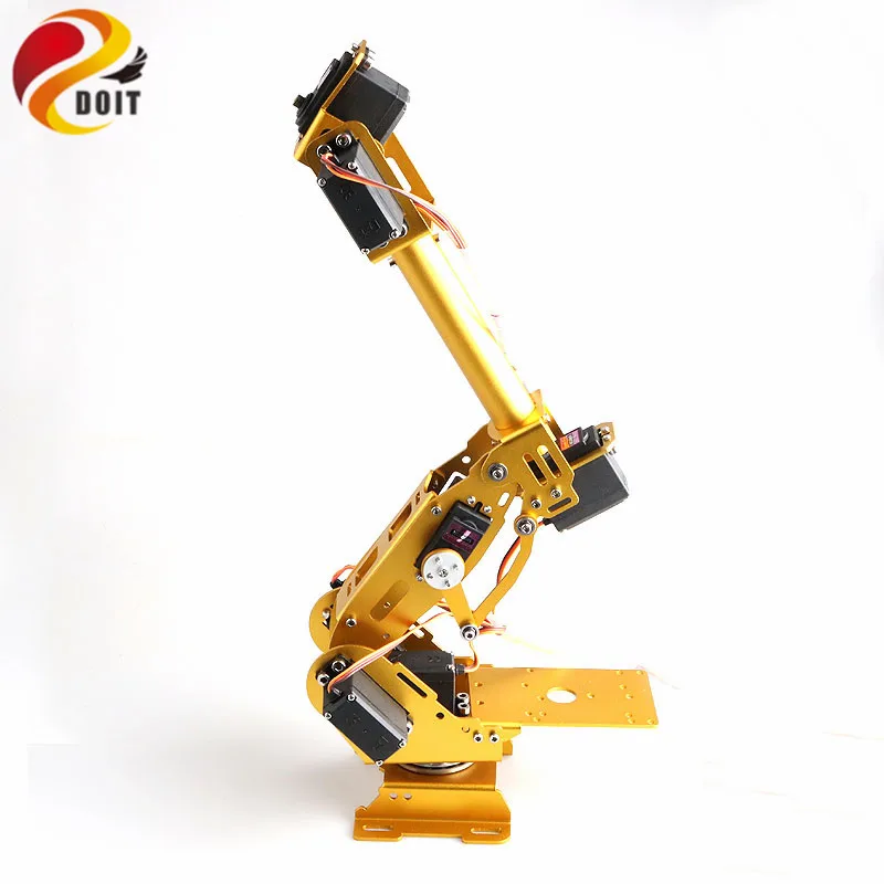 SZDOIT 7DOF Large Robotic Arm Model Metal 7-Axis Robot Arm with 360 Degree Rotating Base 7pcs Metal Gear Servos DIY for Arduino