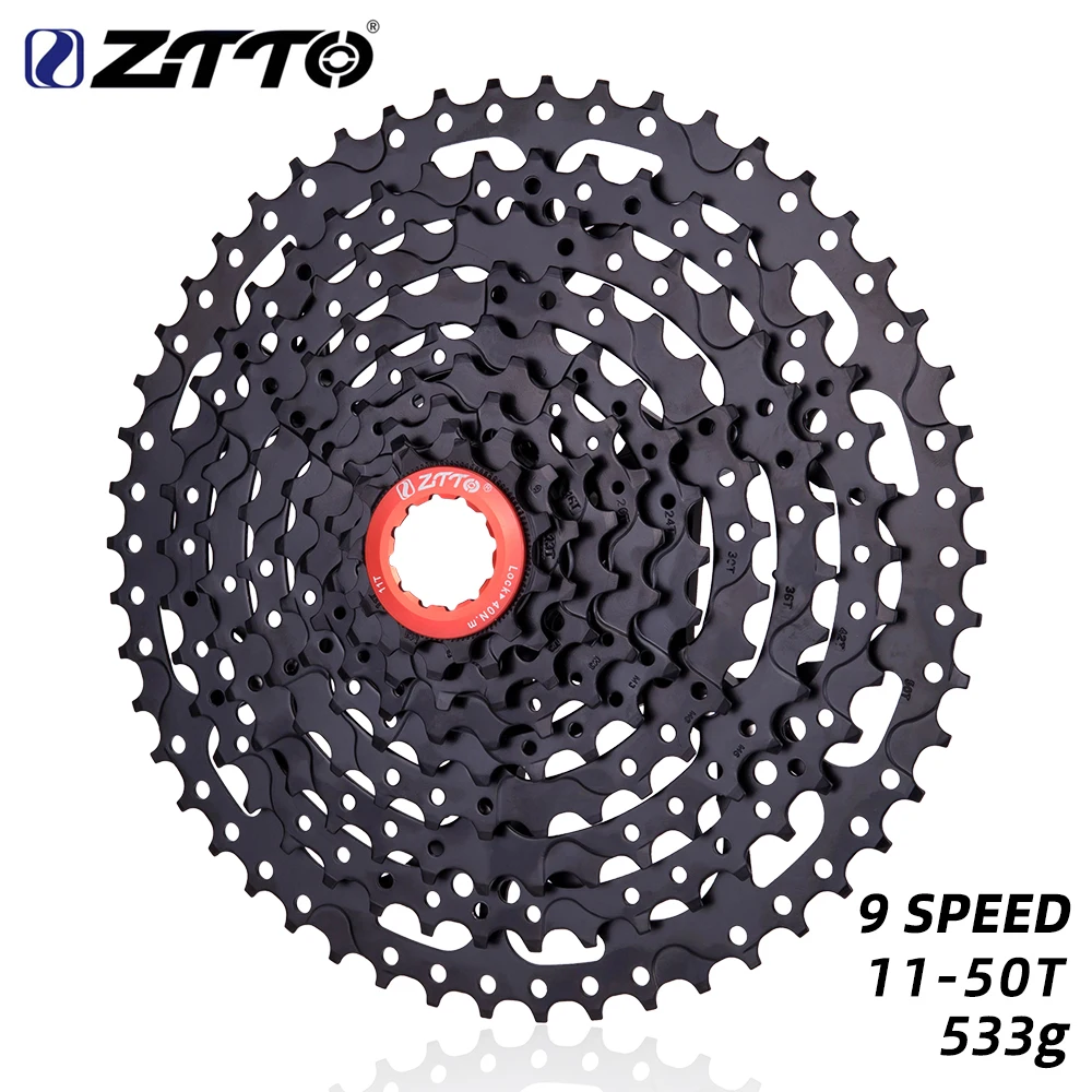 MTB 9 Speed 11-50T Full Black Cassette 9s Wide Ratio Bicycle Freewheel Mountain Bike Sprockets 9v K7 Compatible For SHIMANO HG