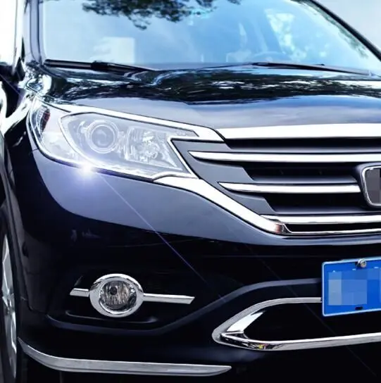 Car styling front head light lamp hood  molding frame stick ABS chrome cover trim for Honda CRV 2012 2013 2014