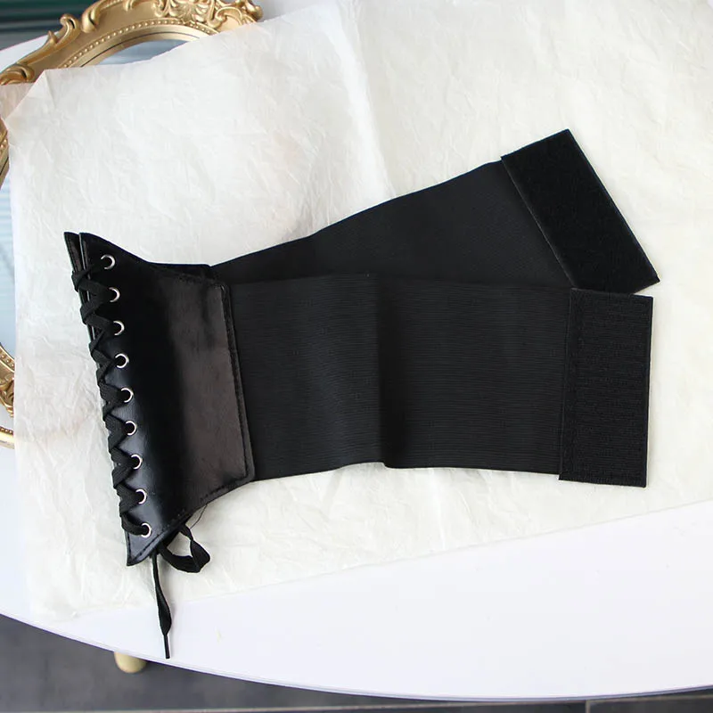 High Waist Corset Punk Black Wide Belt Slimming Body Belts Pu Leather for Women Elastic Belt Female Cummerbunds